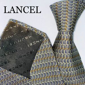 LANCEL ランセル　シルクネクタイ　高級ブランド　PARIS フランス製　シルク100% 総柄 ネクタイ シルク 紳士服