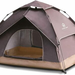 ワンタッチテント 4人用 ポップアップテント テント 簡単設営 防風防水 通気性に優れ 収納バック付き キャンプ アウトドア sl-zp210-brの画像1