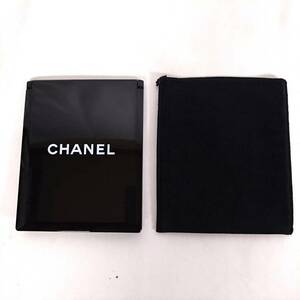 K) CHANEL シャネル 片面ミラー 12cm×9.5cm 鏡 ミラー 化粧小物 D0308