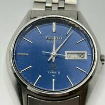 A) SEIKO /セイコー TYPEⅡ/タイプⅡ/4336-8000 ブルー 青文字盤 デイデイト クオーツ QZ メンズ レディース 動作未確認 D2008_画像6