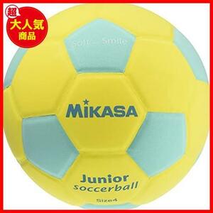 ★ Желтый/зеленый _ одиночный предмет ★ Mikasa Junior Soccer Ball № 4 Smile Foccer (для учащихся начальной школы) Приблизительно 180 г мяч SF4J
