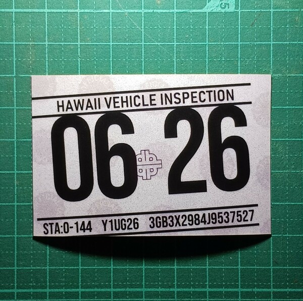 ハワイ ビークルインスペクション 2026 レジストレーション ステッカー シール レプリカ 車検 USDM HDM 0626 6月