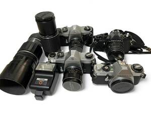  Pentax camera lens together set Junk SP F3.5 35mm/MV1 F2 50mm/MG/ F4.5 80-200mm/Takumar F3.5 200mm #430pen