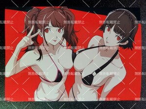 Persona　ペルソナ　新島真&久慈川りせ　B　写真　イラスト　同人　ファンアート　イラストアート　2L判