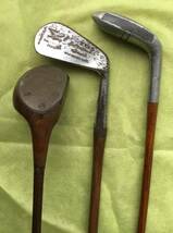 アンティーク　ヒッコリーシャフトWood ・ Iron ・ Putter の 3点Set _画像3