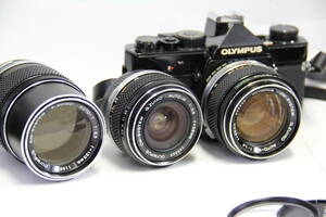 OLYMPUS オリンパス OM-1 ブラック 　レンズ 50mm/f1.4 28mm/f3.5 135mm/f3.5　ジャンク品