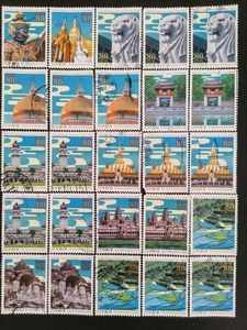 使用済み切手　「２００３日本ASEAN交流年」　１０種完　２５枚
