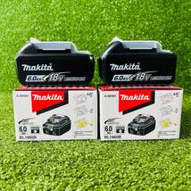 ★未使用2個セット マキタ makita リチウムイオンバッテリ BL1860B 18v 6.0Ah 純正 バッテリ 急速充電 領収OK w0417-2_画像2