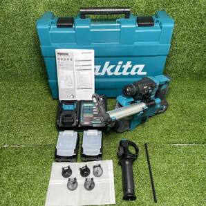 makita マキタ 40Vmax20㎜ 充電式ハンマードリル HR010GRDXV 集塵ユニット付き DX16 バッテリー充電回数8回、11回 h0418-4-2.5cの画像1