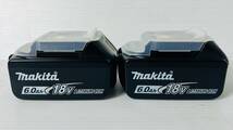 ★未使用2個セット マキタ makita リチウムイオンバッテリ BL1860B 18v 6.0Ah 純正 バッテリ 急速充電 領収OK w0415-5_画像6