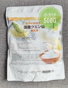 クエン酸 国産 (結晶) 500g　食品添加物規格 NICHIGA(ニチガ)