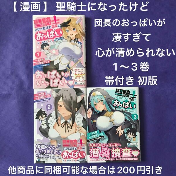 【 漫画 】 聖騎士になったけど団長のおっぱいが凄すぎて心が清められない 1〜3巻 帯付き 初版