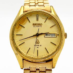 SEIKO セイコー QZ メンズ腕時計 TYPE Ⅱ タイプ２ 4336-8000 ゴールド文字盤 デイデイト alp古0321