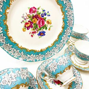 ROYAL ALBERT ロイヤルアルバート Enchantment エンチャントメント カップ&ソーサー 4客 皿 まとめて alp0422