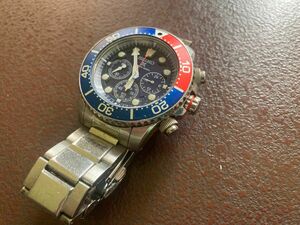 セイコーSEIKO ダイバー　クロノグラフ　ペプシ