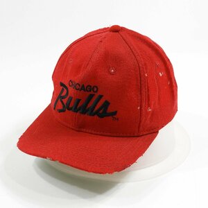 Chicago Bulls シカゴブルズ ウール ベースボールキャップ レッド #18149 ヴィンテージ オールド 90's アメカジ NBA バスケ 帽子