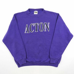 90's ACTON スウェットシャツ パープル アメリカ製 size L #18203 TULTEX タルテックス アメカジ スエット トレーナー USA 米国製