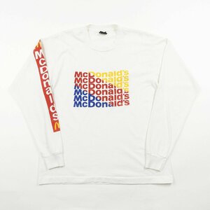 90's McDonald's マクドナルド 長袖 Tシャツ USA製 #18239 送料360円 ロゴ プリント ロンT マック マクド オールド ヴィンテージ 企業物