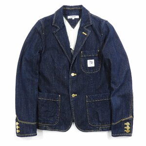 TOMMY トミー デニム テーラードジャケット 金ボタン size M #18271 レディース トミーヒルフィガー アイビー アメカジ きれいめ 紺ブレ