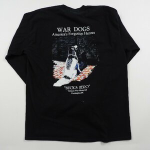 WAR DOGS 長袖 プリント Tシャツ size L #18414 ウォードッグス アメカジ アメリカ古着 軍用犬 America's Forgotten Heroes ロンT