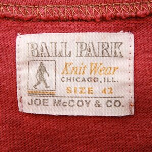 リアルマッコイズ BALL PARK 半袖 Tシャツ ROYALINE GASOLINE レッド size 42 #18595 送料360円 THE REAL McCOYS JOE McCOY ジョーマッコイの画像3