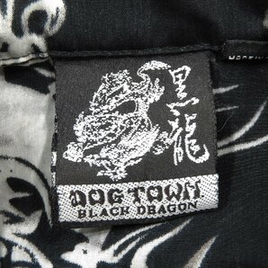 DOG TOWN ドッグタウン 黒龍 半袖シャツ ドクロ ファイアーパターン Size XL #18620 ストリート アメカジ アロハ スカル ファイヤーの画像3