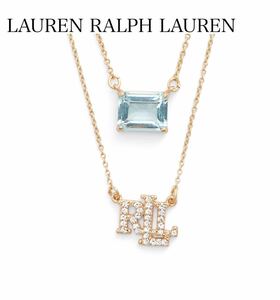 LAUREN RALPH LAUREN ローレンラルフローレン　ネックレス　ビジュー　クリスタル　２連　レイヤード　ラインストーン ロゴ　送料無料