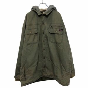 Dickies アクティブ ジャケット 2XL カーキ グレー ビッグサイズ レイヤード フーディ ストリート ワーク 古着卸 アメリカ仕入 a511-5602