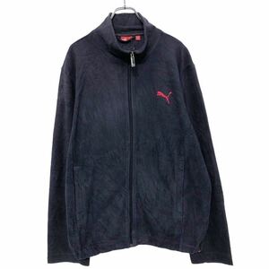 PUMA フリース ジャケット L ネイビー レッド プーマ ロゴ ジップアップ ポケット 古着卸 アメリカ仕入 a511-5612