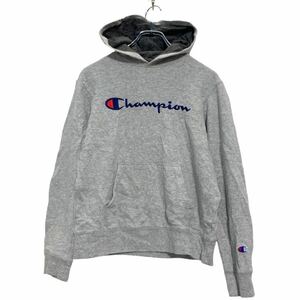 Champion ロゴ スウェットパーカー L グレー チャンピオン フーディー ポケット古着卸 アメリカ仕入 a511-5226