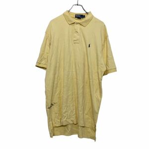 POLO by RALPH LAUREN 半袖 L イエロー ブラック ポロバイラルフローレン ロゴ 古着卸 アメリカ仕入 a511-5169