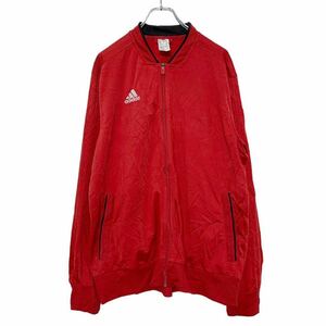 adidas ジャージ XL レッド ホワイト アディダス ジップアップ ロゴ スポーツ 古着卸 アメリカ仕入 a512-5898