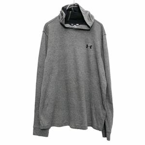 UNDER ARMOUR プリント スウェット パーカー L ライトグレー ブラック アンダーアーマー メッシュ 薄手 古着卸 アメリカ仕入 a601-6490