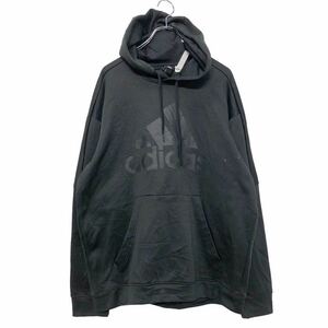 adidas プリント スウェット パーカー XL ブラック アディダス ポケット 古着卸 アメリカ仕入 a601-6041