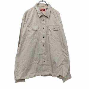 Wrangler 長袖 ワークシャツ 3XL ホワイト ラングラー ビッグサイズ ポケット 古着卸 アメリカ仕入 a601-6846