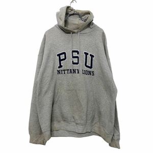 AS SPORTS ロゴ スウェット パーカー L ライトグレー ネイビー PSU NITTANY LIONS 古着卸 アメリカ仕入 a601-6541