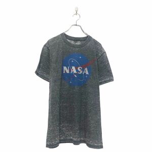 FIFTHSUN 半袖 プリント Tシャツ L フィフスサン グレー ブルー NASA ロゴ クルーネック 古着卸 アメリカ仕入 a604-6396