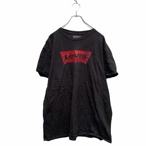 中古 古着 Levi's 半袖 ロゴTシャツ XL ブラック 色落ち レッド リーバイス ビッグサイズ クルーネック 古着卸 アメリカ仕入 a604-5023