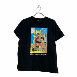 中古 古着 UNIQLO 半袖 プリント Tシャツ L ブラック ユニクロ バスキア 古着卸 アメリカ仕入 a604-5043