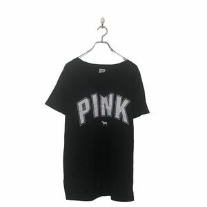 中古 古着 PINK 半袖 ロゴ Tシャツ キッズ L~ ピンク ブラック ホワイト Vネック プリント 古着卸 アメリカ仕入 a604-5128