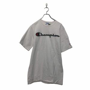 中古 古着 Champion 半袖 ロゴ Tシャツ L チャンピオン ホワイト ブラック シンプル 刺繍 古着卸 アメリカ仕入 a604-5149