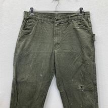 Dickies ワーク・ペインターパンツ W38 ディッキーズ カーキグリーン ビッグサイズ コットン 古着卸 アメリカ仕入 2311-1335_画像2