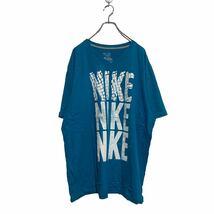 中古 NIKE 半袖 プリントTシャツ 2XL ターコイズブルー ナイキ ビッグサイズ Ｖネック 古着卸 アメリカ仕入 a604-5405_画像1