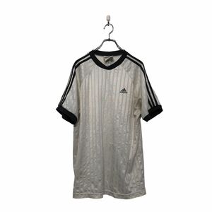 中古 adidas 半袖 ロゴ Tシャツ L アディダス ホワイト グレー スポーツ ラグラン 古着卸 アメリカ仕入 a604-5371