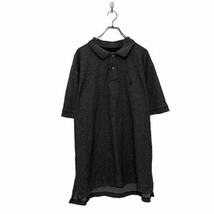 NAUTICA 半袖 ポロTシャツ 2XL ノーティカ ダークグレー シンプル 無地 刺繍 ロゴ ビッグサイズ 古着卸 アメリカ仕入 a604-5428