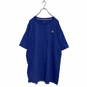 Champion 半袖 ロゴTシャツ XL 杢ブルー チャンピオン ビッグサイズ クルーネック ワンポイント 古着卸 アメリカ仕入 a604-5507