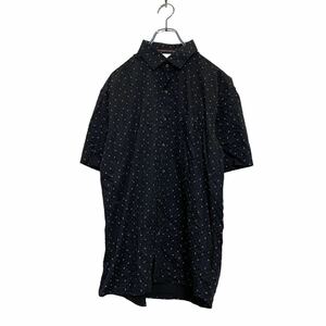 INCH 半袖 柄シャツ 42 XL～ ブラック ホワイト アンカー柄 ドット柄 胸ポケット ワンポイントロゴ 古着卸 アメリカ仕入 a604-5488