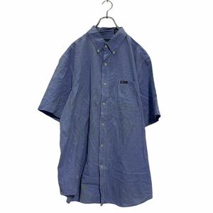 CHAPS 半袖 無地シャツ XL ライトブルー チャップス ビッグサイズ ボタンダウン イージーケア 古着卸 アメリカ仕入 a604-5490