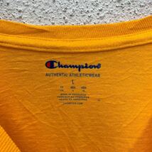 Champion 半袖 無地Tシャツ Lサイズ チャンピオン シンプル 黄色 イエロー 古着卸 アメリカ仕入 a604-5531_画像6