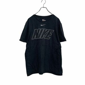 NIKE 半袖 ロゴTシャツ L ブラック グレー ナイキ クルーネック ビッグロゴ 古着卸 アメリカ仕入 a604-5592